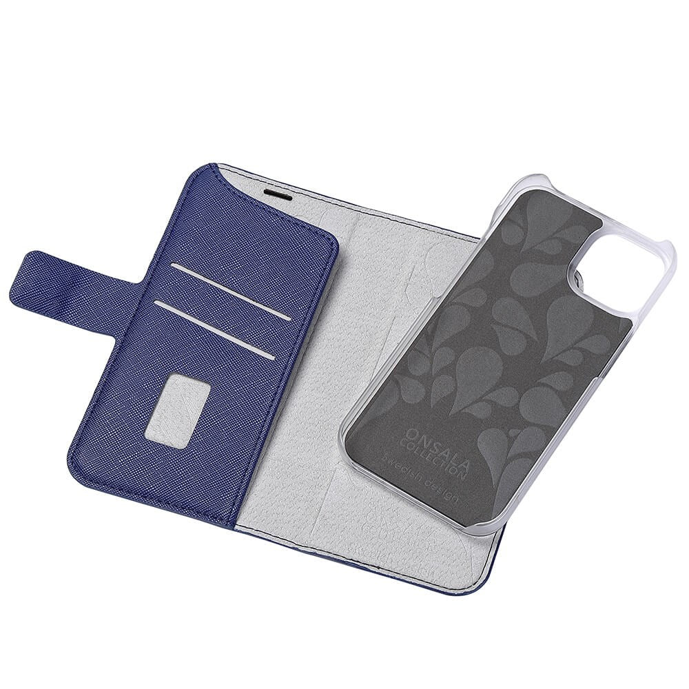 iPhone 14 / 13 Onsala Fashion Collection Wallet Case w. Magnet - Navy Blue