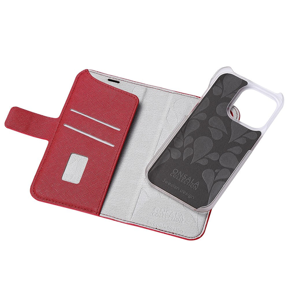 iPhone 14 Pro Onsala Fashion Collection Wallet Case w. Magnet - Red