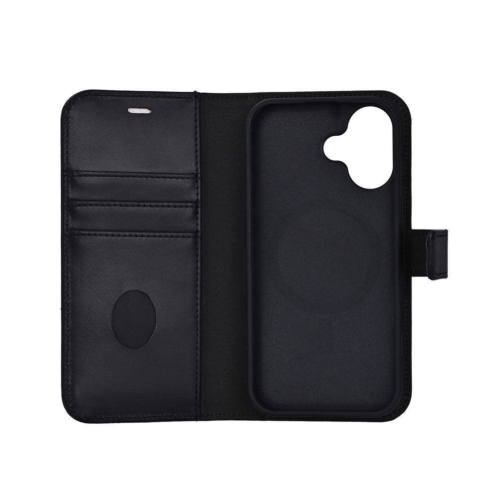 RadiCover Exclusive iPhone 17 2-in-1 Anti Radiation Leather Flip Case with Wallet - MagSafe Compatible - Black