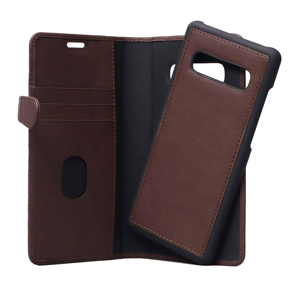 Samsung Galaxy S10+ (Plus) Buffalo 2-in-1 Genuine Leather Flip Case - Brown