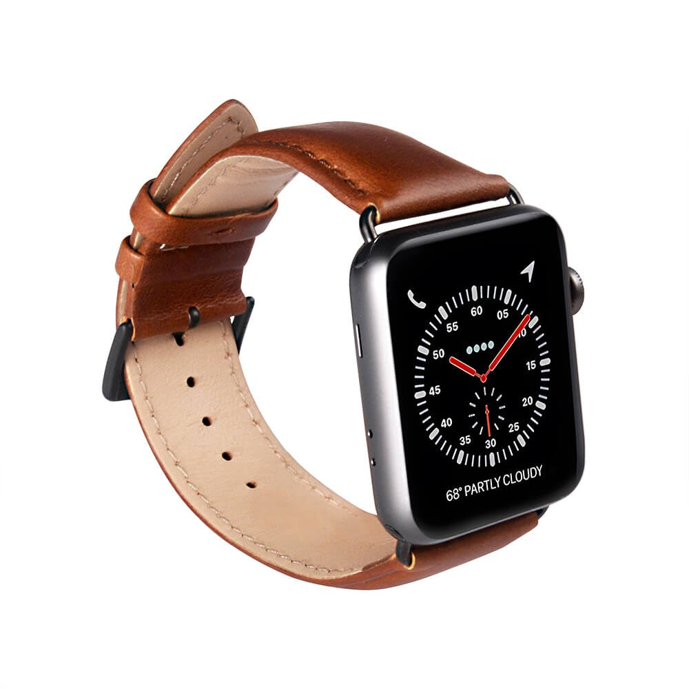 Apple Watch (38/40/SE/41/42mm) Buffalo Band in Genuine Leather - Brown