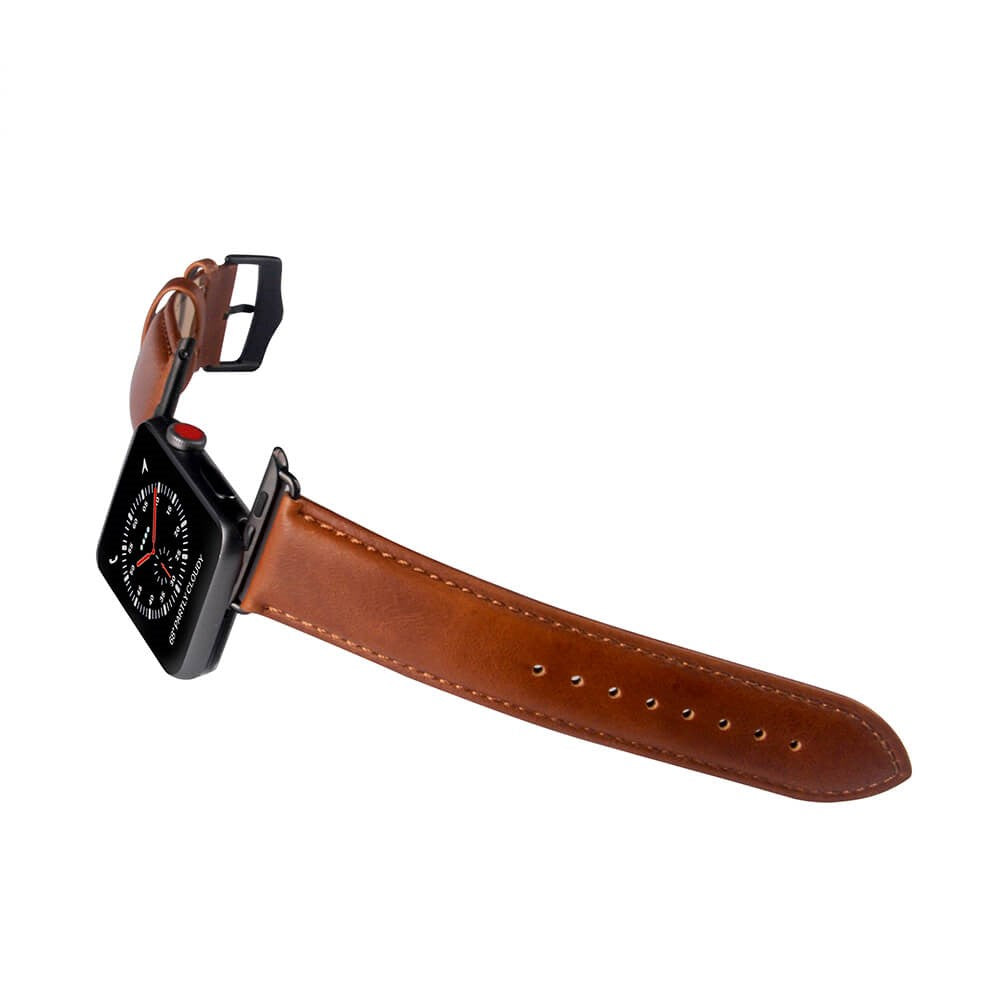 Apple Watch (42/44/SE/45/46/49mm) Buffalo Band in Genuine Leather - Brown
