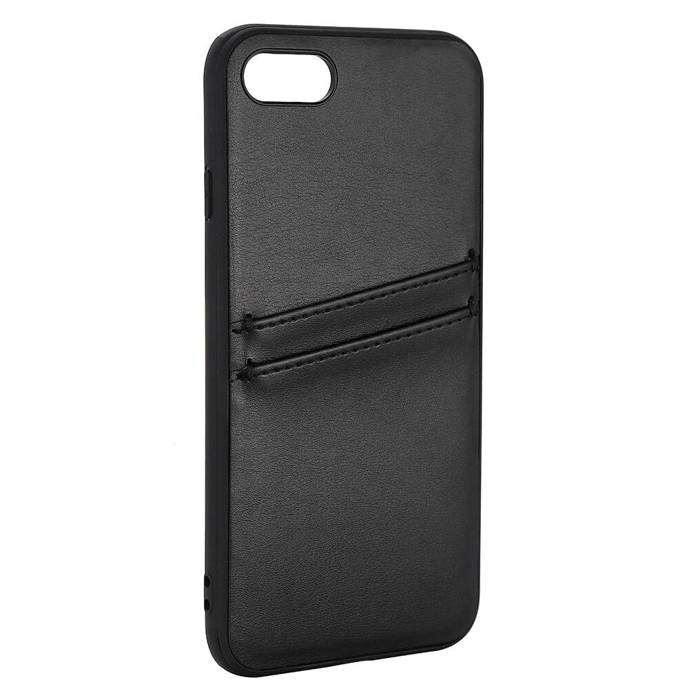 iPhone SE (2022 / 2020) / 8 / 7 Buffalo Genuine Leather Case with Card Pocket - Black