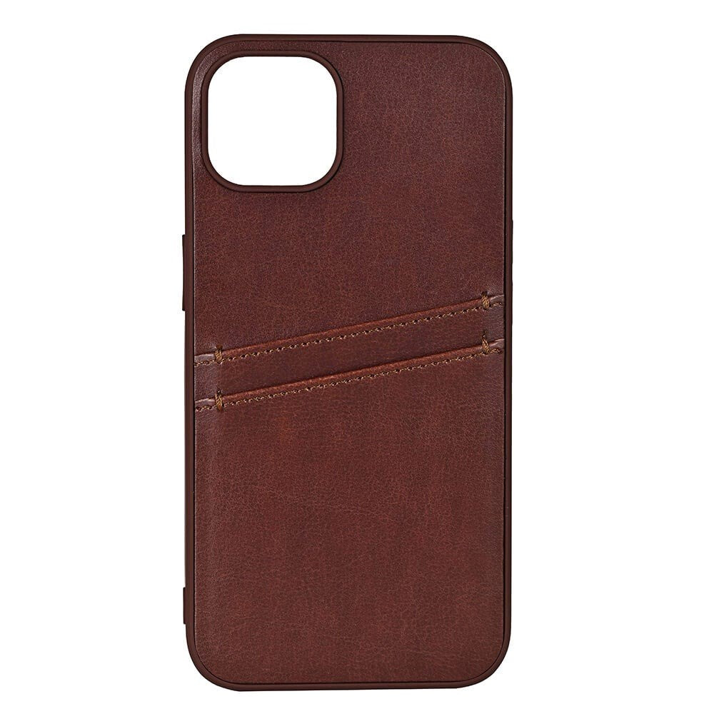 iPhone 12 / 12 Pro Buffalo Faux Leather Case with Card Pocket - Brown