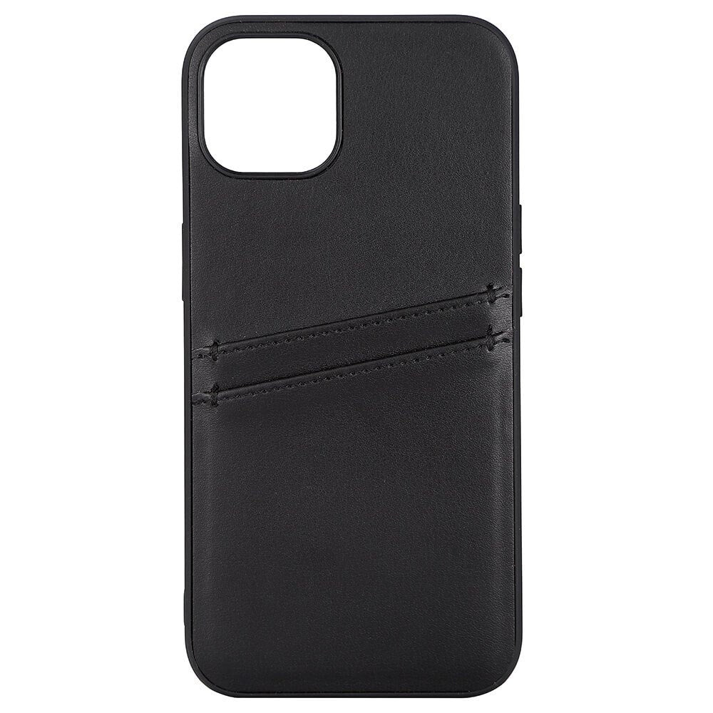 iPhone 13 Buffalo Genuine Leather Case with Card Pocket - Black