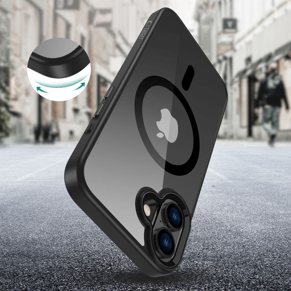 iPhone 16 Plus Tech-Protect Magmat Case - MagSafe Compatible - Transparent / Black