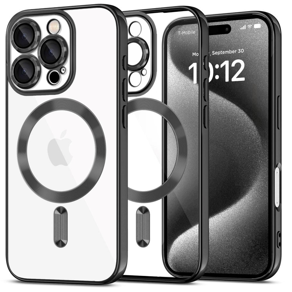 iPhone 16 Pro Max Tech-Protect Magmat Case - MagSafe Compatible - Transparent / Glossy Black