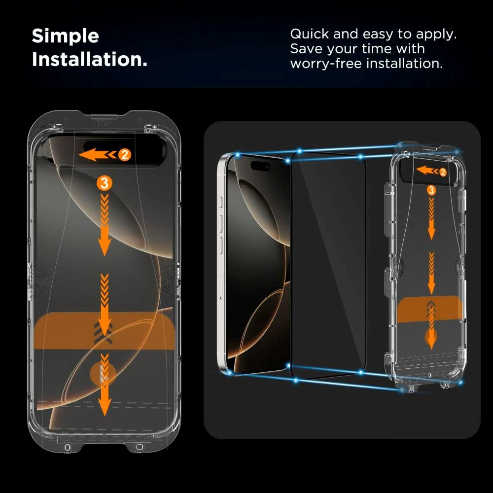 iPhone Air Tech-Protect Quick Set+ Screen Protection Glass - 2 pcs - Transparent / Black Edge