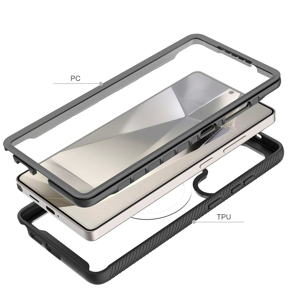 Samsung Galaxy S25 Ultra Tech-Protect Defense Hybrid Case - MagSafe Compatible - Transparent / Black