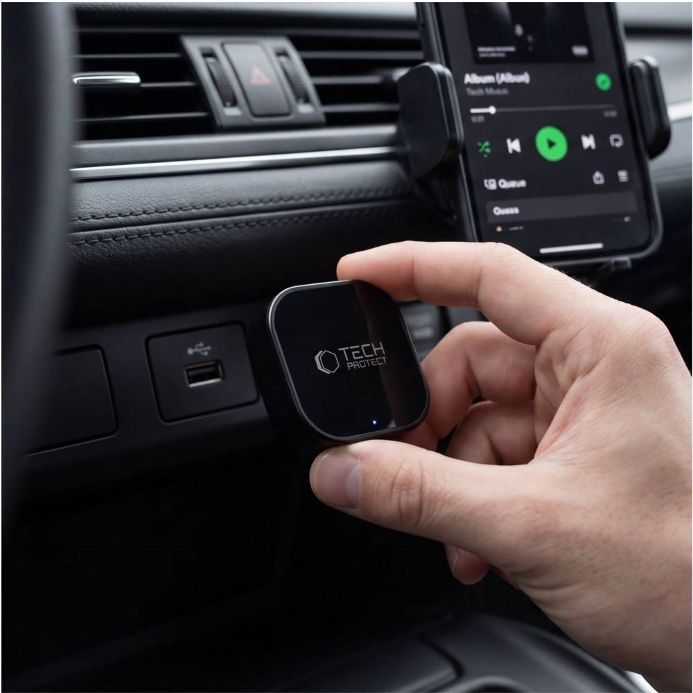 Tech-Protect UltraBoost CA01 Apple Carplay / Android Auto Adapter with USB-A - Bluetooth / WiFi - Black