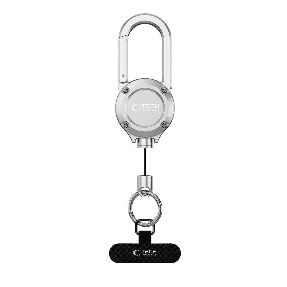Tech-Protect URBANLOOP Anti-Theft Keychain with Yoyo Lanyard - Silver
