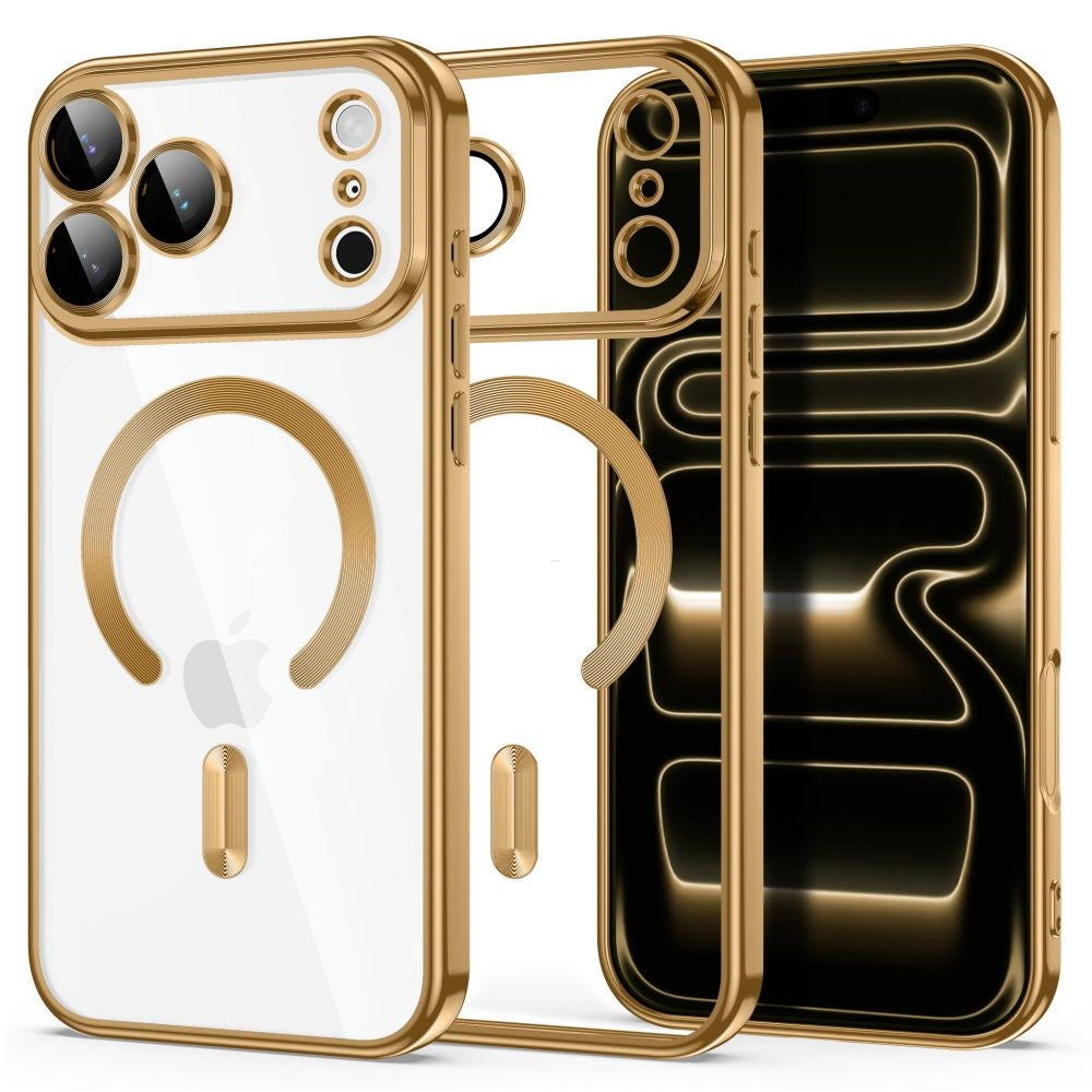 iPhone 18 Pro Max / 17 Pro Max Tech-Protect MagFlex Case - MagSafe Compatible - Transparent / Gold