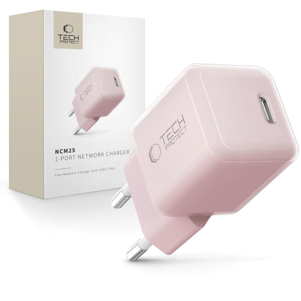 Tech-Protect NCM25 Wall Charger with 25W - 1 x USB-C - Pink
