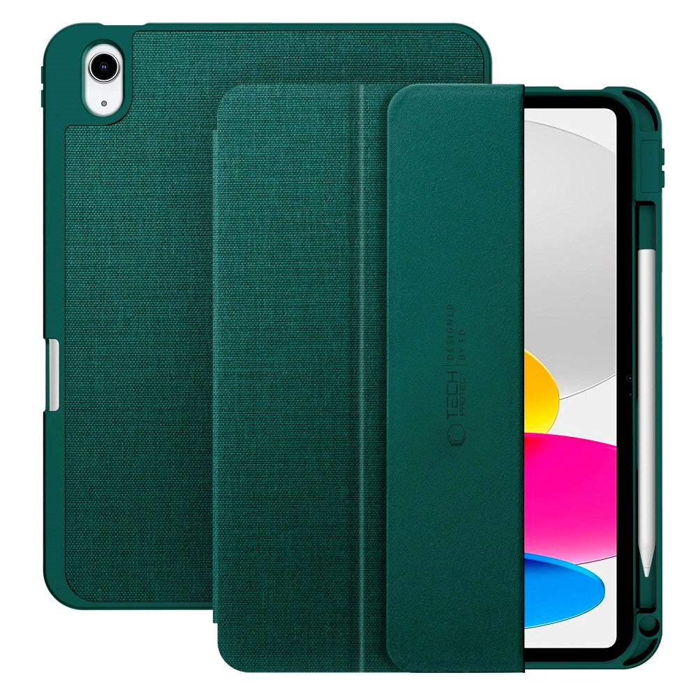 iPad 11" (2025) / 10.9" (2024 / 2022) Tech-Protect Canvas Flip Case with Pen Holder - Green