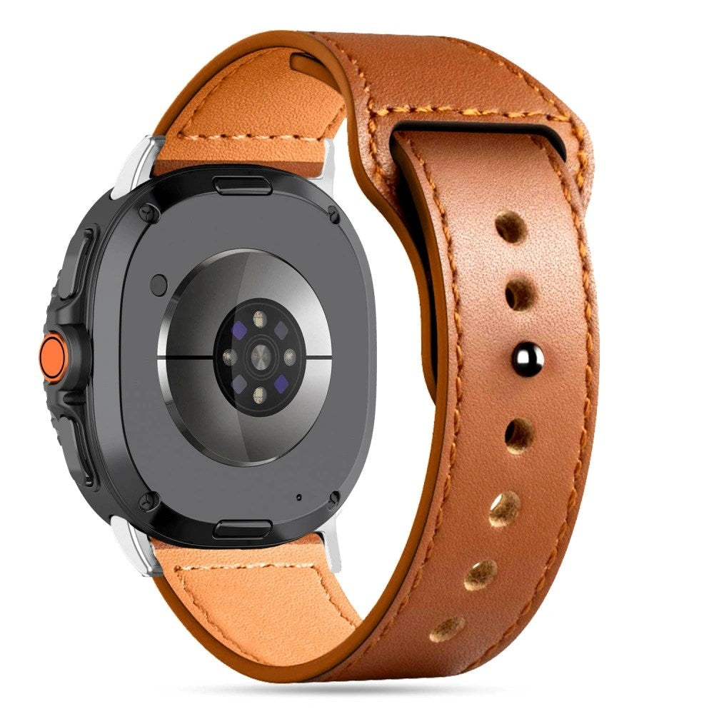 Tech-Protect Samsung Galaxy Watch 8 / 8 Classic (40 / 44 / 46mm) Leatherfit Genuine Leather Watch Strap - Brown