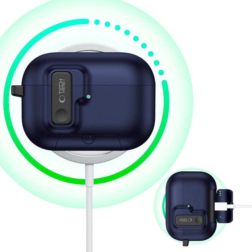 Apple AirPods Pro (3rd gen.) Tech-Protect Slim Hook Case - Dark Blue