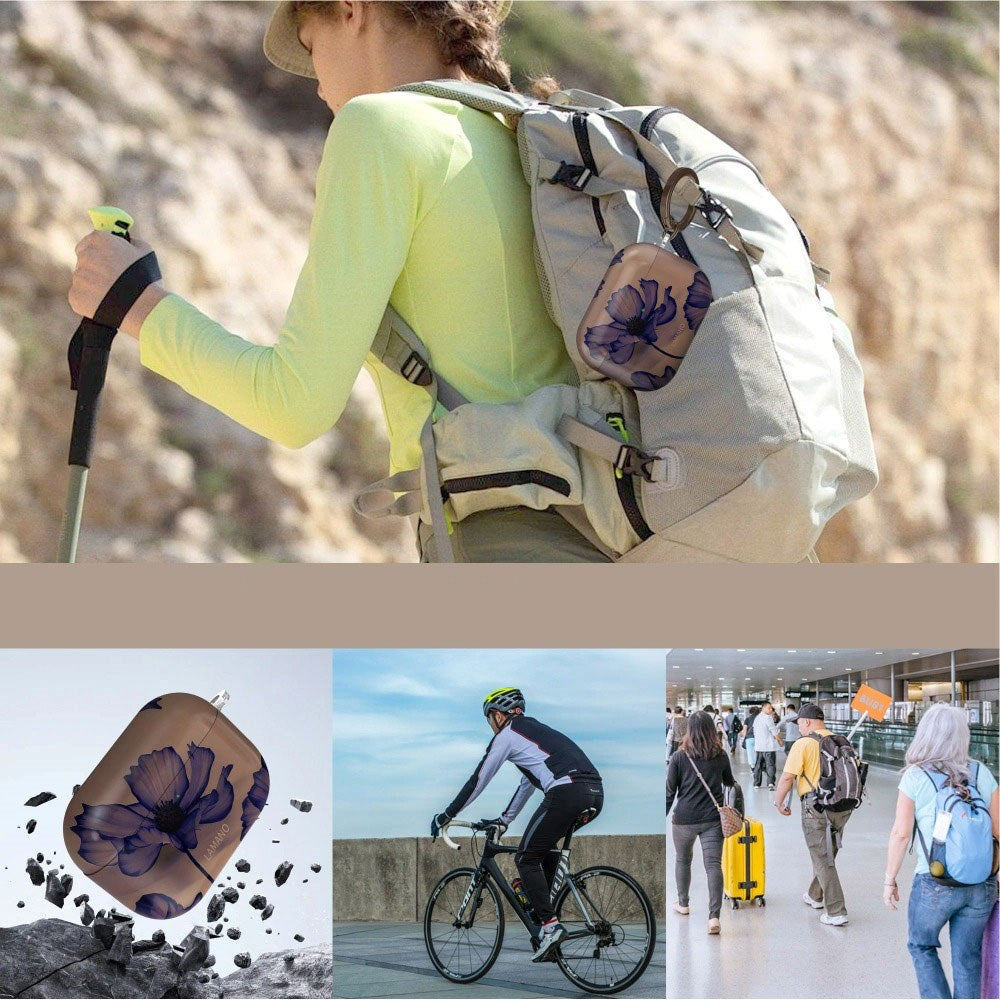 Apple AirPods Pro (3. Gen.) Tech-Protect Lamano Deksel with Keychain - Velvet Night