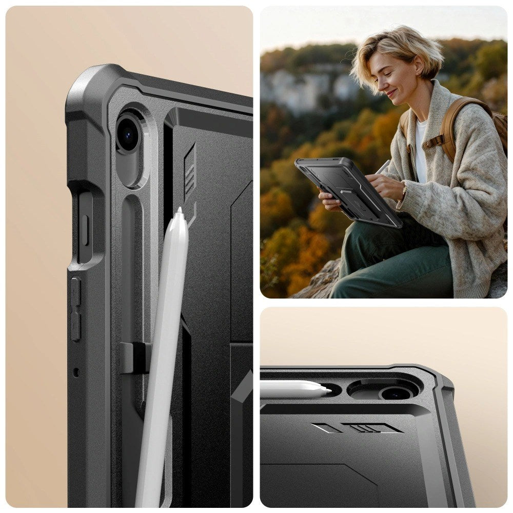 Samsung Galaxy Tab S10 Lite / S10 FE / S9 Tech-Protect Kevlar Pro Case with Built-in Screen Protector - Black