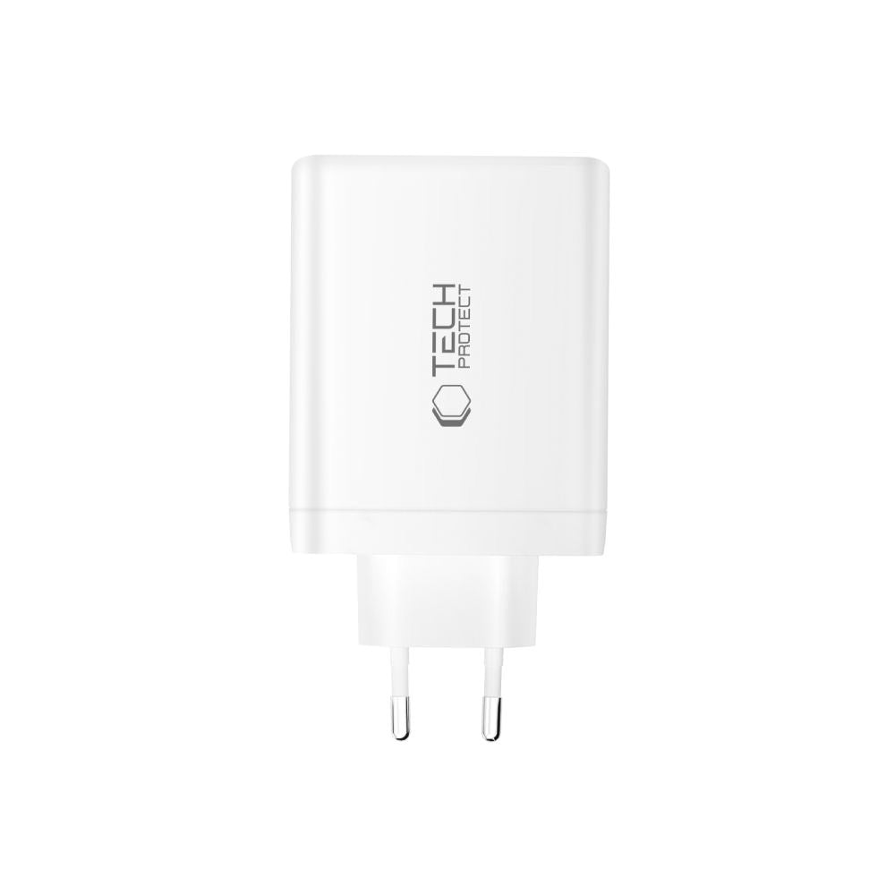 Tech-Protect 120W GaN Wall Charger with 1 x USB-A & 3 x USB-C – White