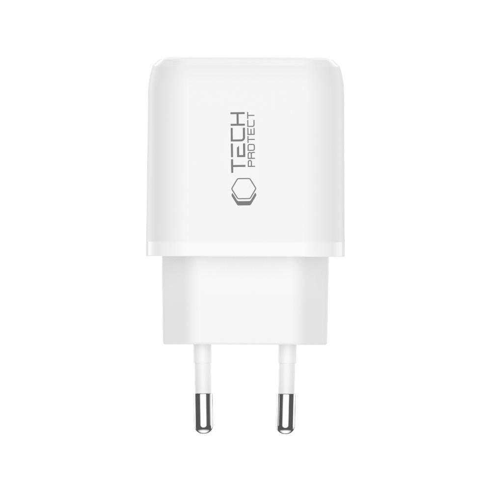 Tech-Protect 45W Wall Charger with 1 x USB-C & 1 x USB-A - White