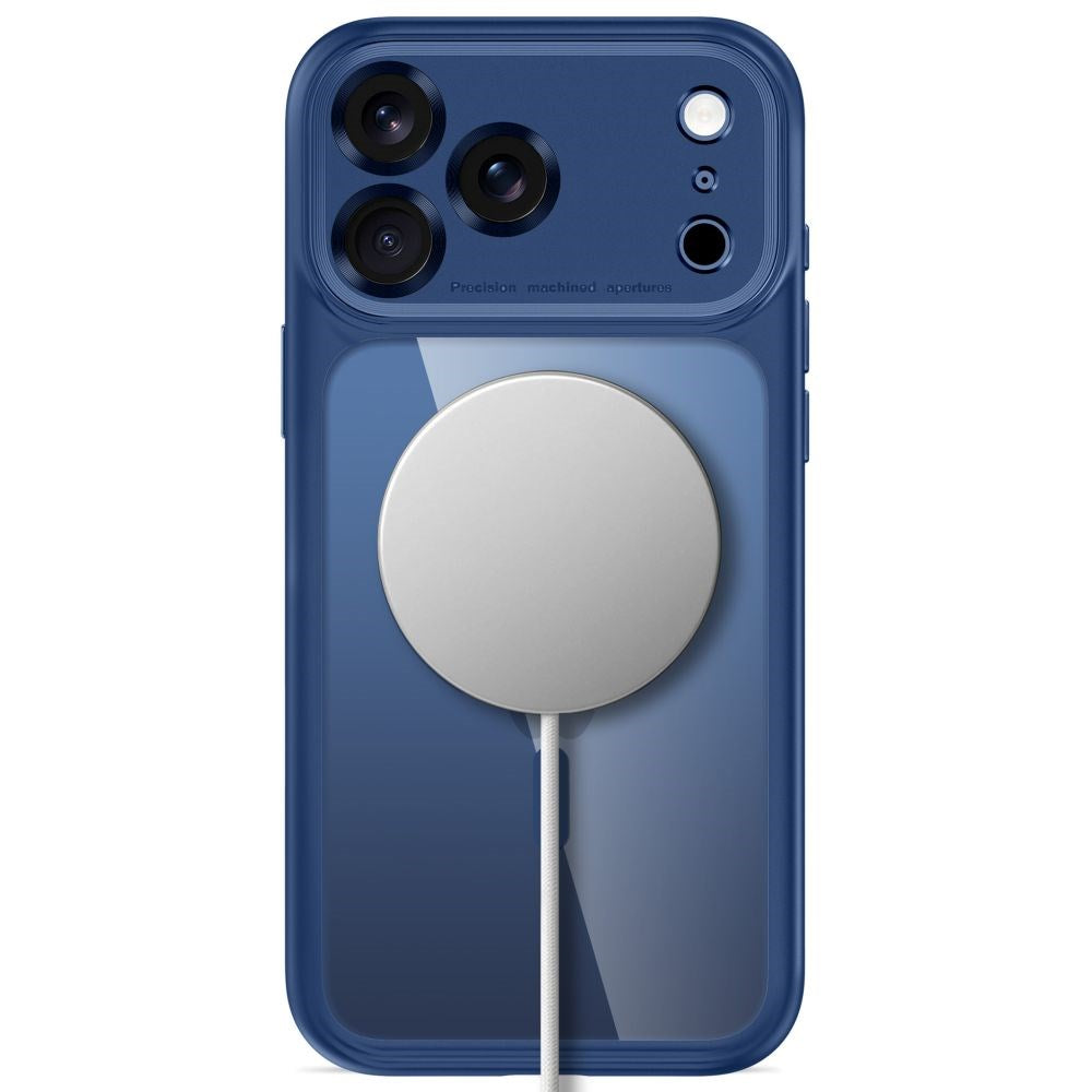 iPhone 18 Pro / 17 Pro Tech-Protect MagPeak Case - MagSafe Compatible - Dark Blue / Transparent