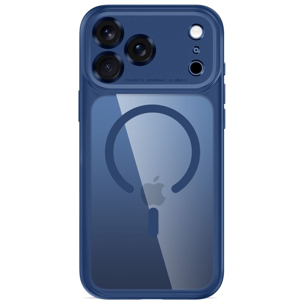 iPhone 18 Pro / 17 Pro Tech-Protect MagPeak Case - MagSafe Compatible - Dark Blue / Transparent