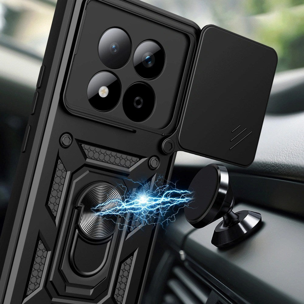 Xiaomi Redmi Note 15 Pro Tech-Protect Camshield Case with Magnetic Ring & Stand Function - Black