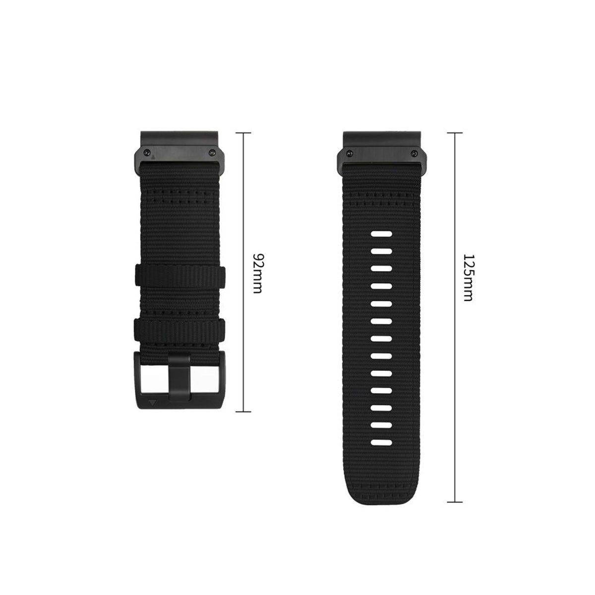 Universal Garmin 22mm QuickFit Tech-Protect Classic Nylon Strap - Black