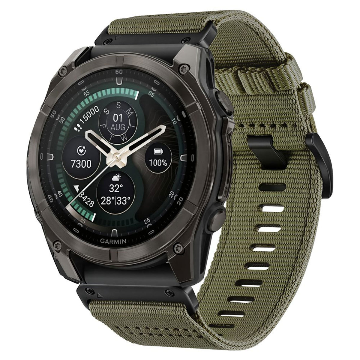 Universal Garmin 22mm QuickFit Tech-Protect Classic Nylon Strap - Green