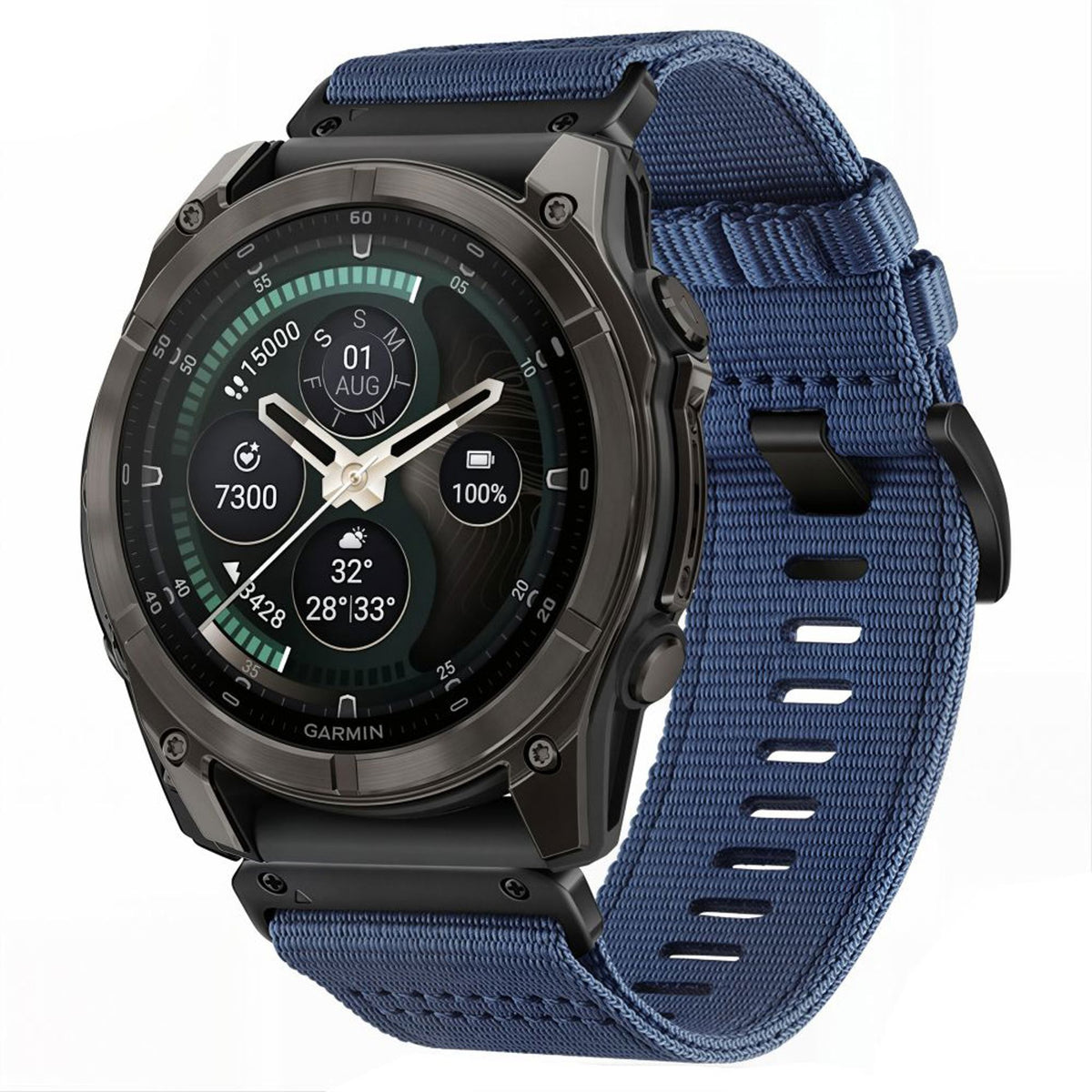 Universal Garmin 26mm QuickFit Tech-Protect Classic Nylon Strap - Blue