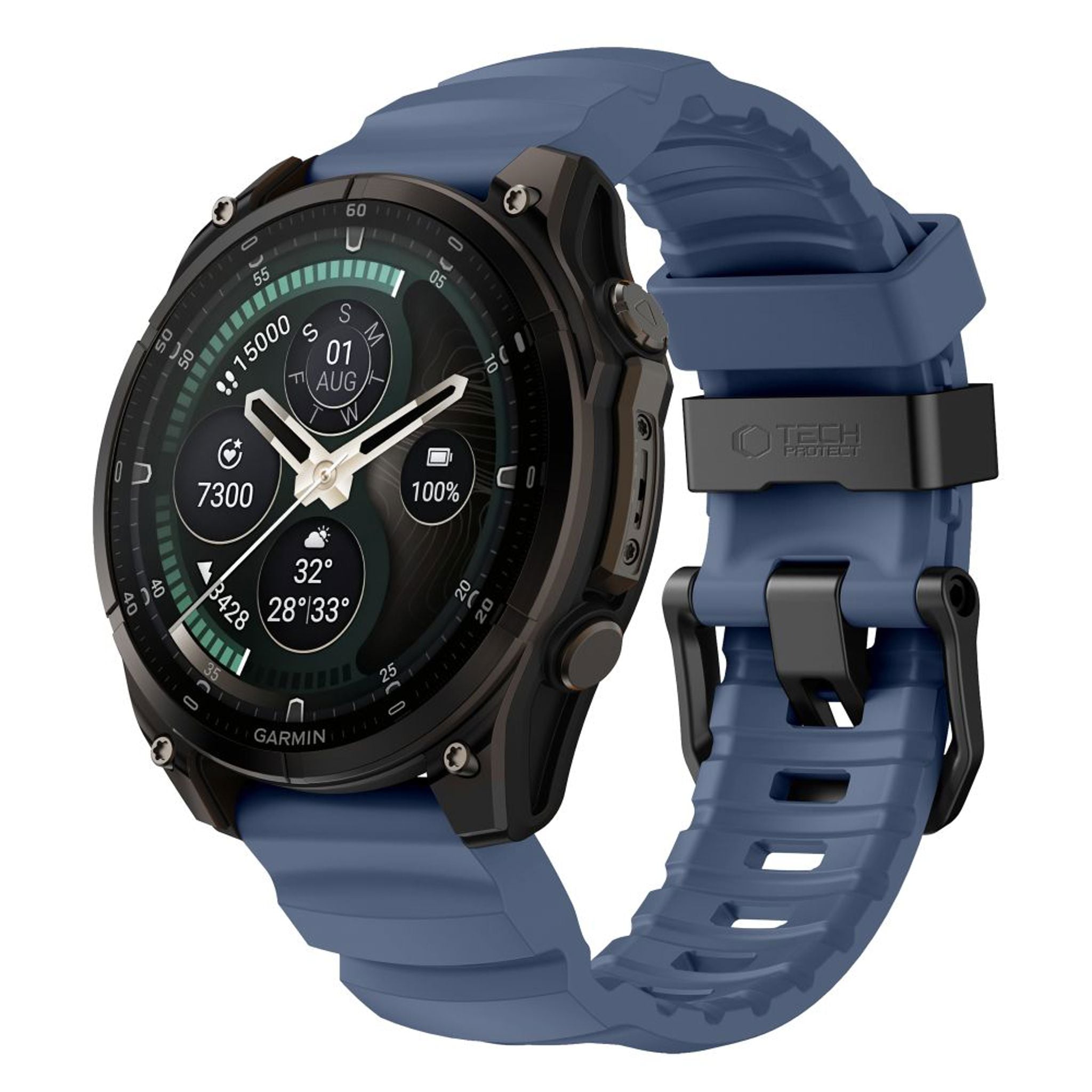 Universal Garmin 26mm QuickFit Tech-Protect Motion Watch Strap - Blue