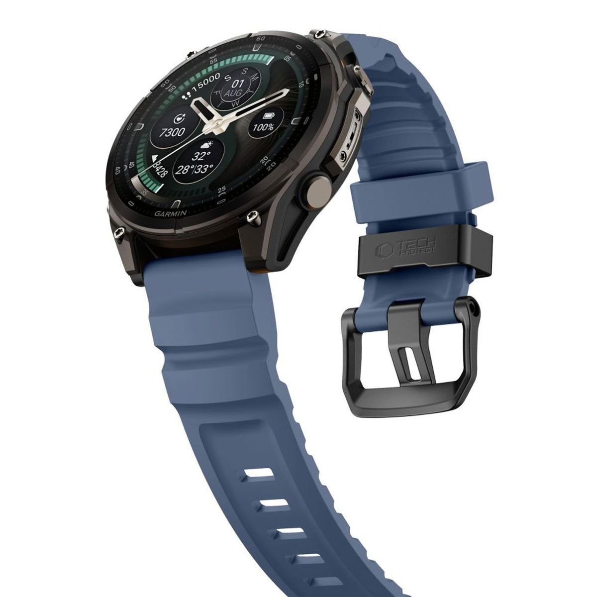 Universal Garmin 26mm QuickFit Tech-Protect Motion Watch Strap - Blue