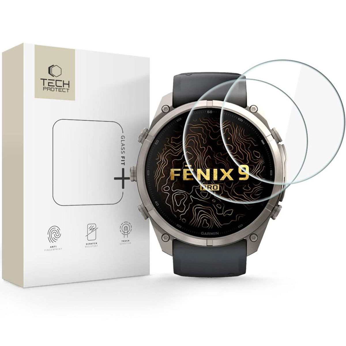 Garmin Fenix 9 Pro (51mm) Tech-Protect Glass Fit+ Screen Protector - 2 pcs - Transparent