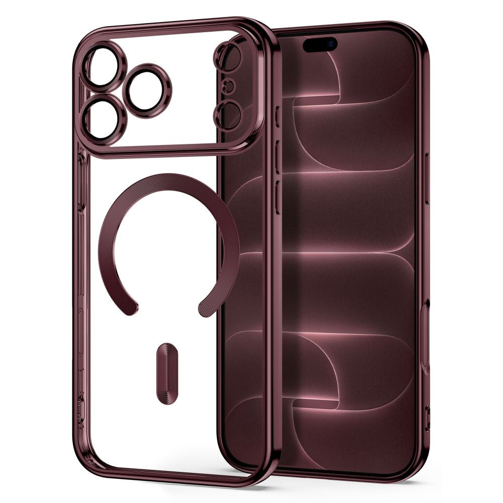 iPhone 18 Pro / 17 Pro Tech-Protect MagFlex Case - MagSafe Compatible - Burgundy / Transparent