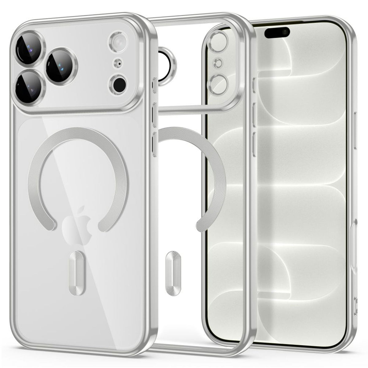 iPhone 18 Pro / 17 Pro Tech-Protect MagFlex Case - MagSafe Compatible - Silver / Transparent