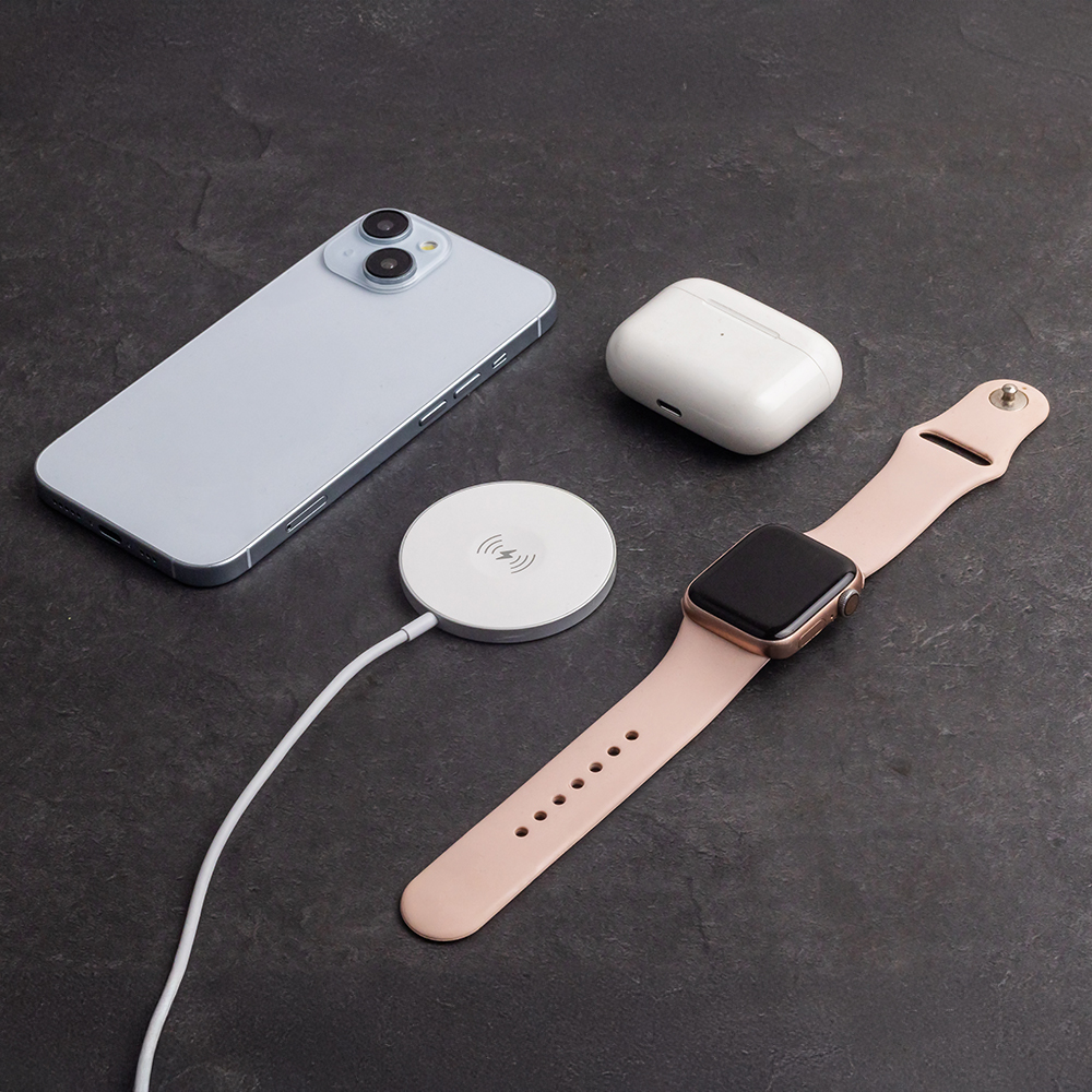 Forever MAWC-400 3-in-1 Magnetic Wireless Charger - 15W - USB-C - MagSafe Compatible - White