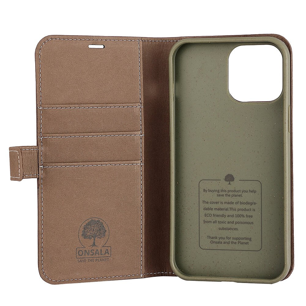 iPhone 13 Pro Max Onsala Eco Wallet - Degradable Wallet Case - Brown