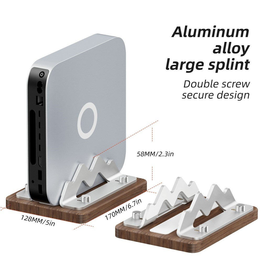 Adjustable Wooden PC Stand for Mac Mini M4 / M3 / M2 / M1