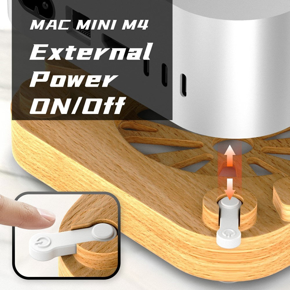 Mac Mini M4 / M4 Pro Wooden Stand – Dust Protection, Cooling & Elegant Design