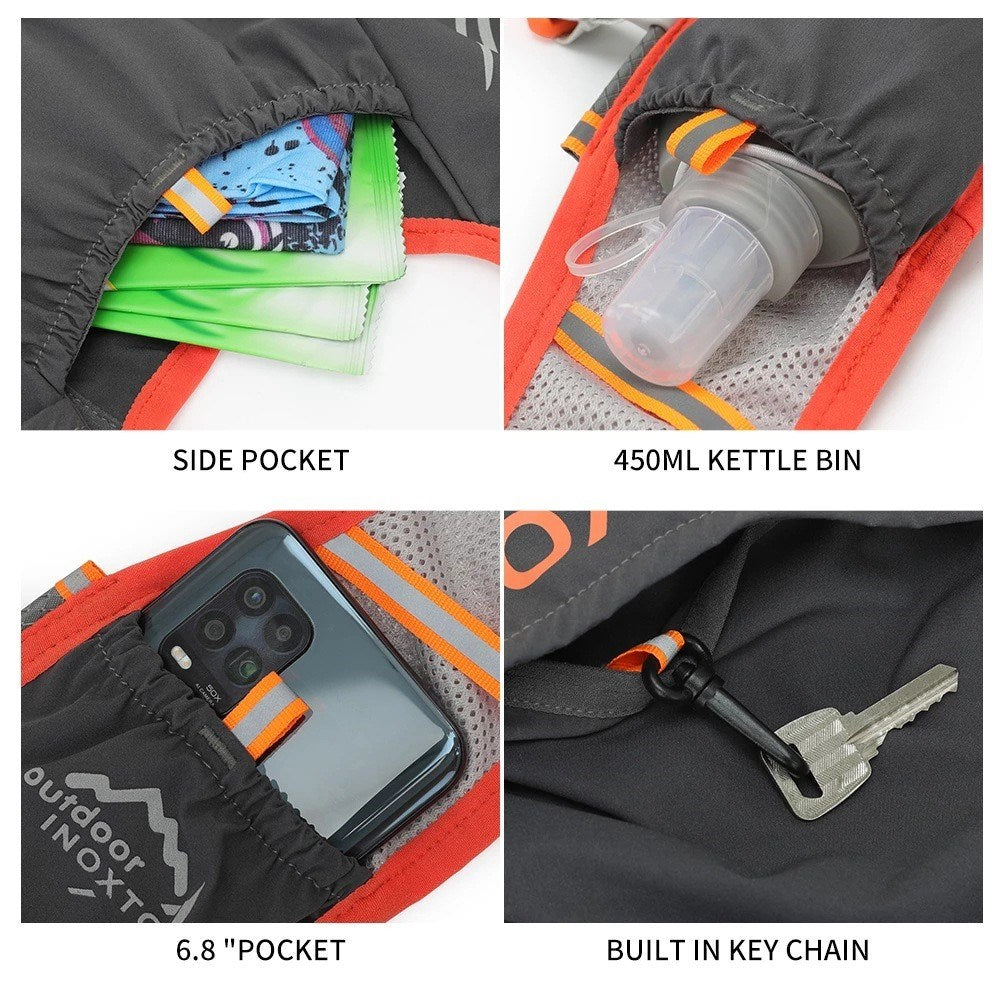 Running Vest with Practical Pockets - Size L - Orange