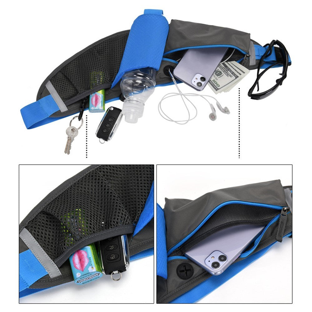 Waterproof Running Belt with Pocket for Water Bottle - Green