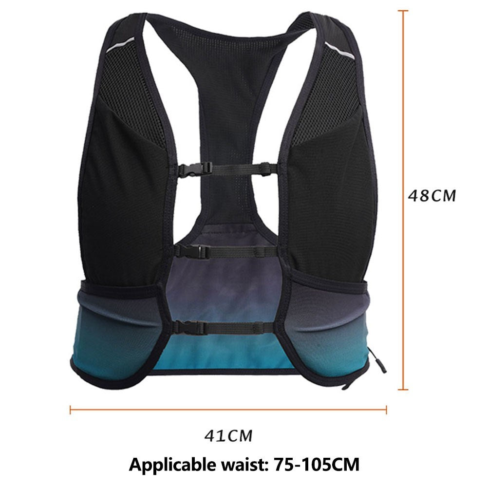 Unisex Running Vest with Reflectors and Water Bottle Pocket - Black
