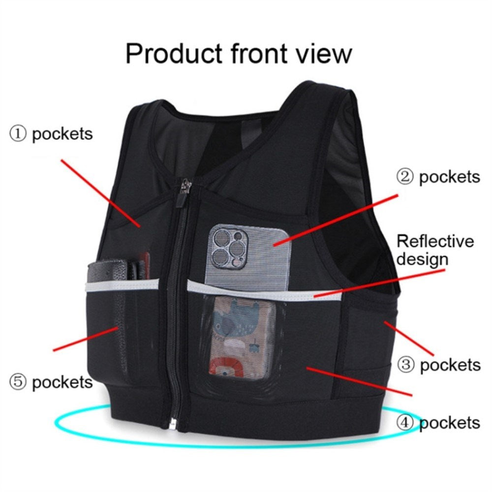 Reflective Running Vest - Size M - Black