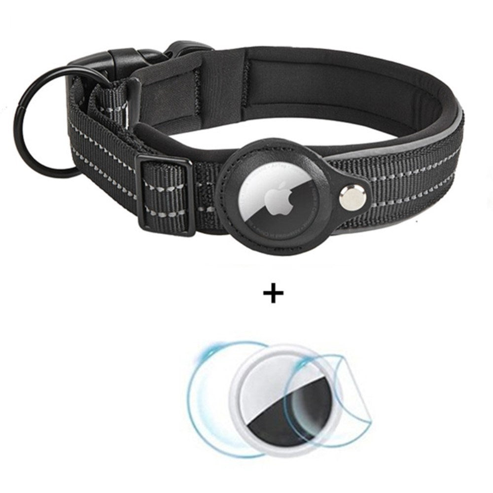 Dog Collar with Holder for AirTag 1. & 2. Gen. - Size L (43-50 cm) - Black
