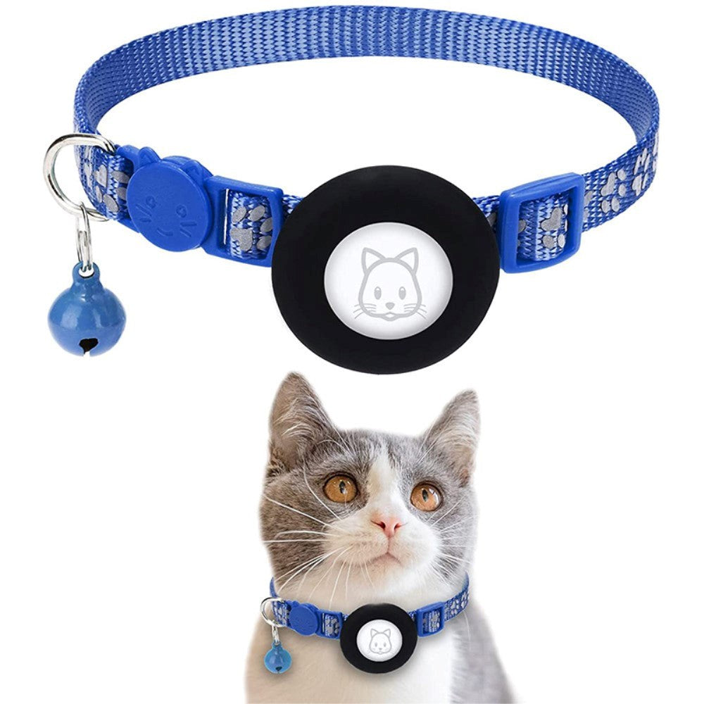 Cat Collar with AirTag 1. & 2. Gen. Silicone Case & Reflectors - Bue