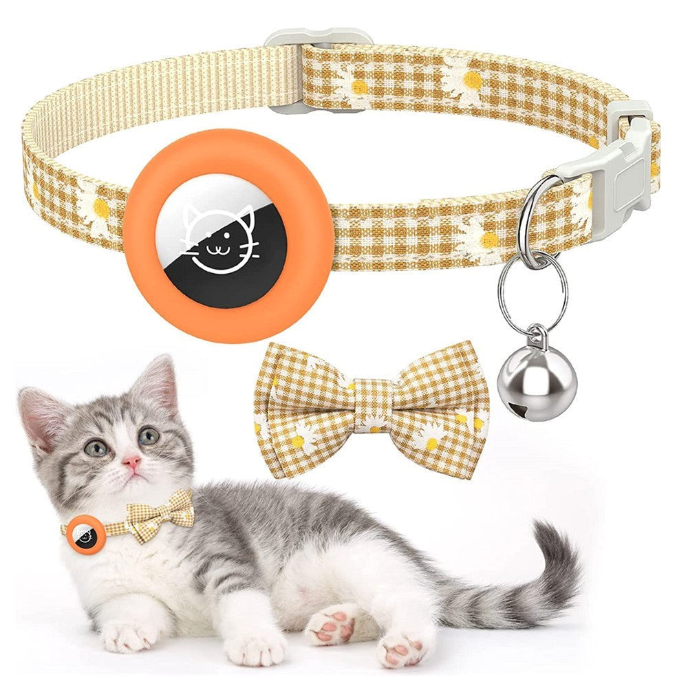 Cat Collar with AirTag 1. & 2. Gen. Silicone Case & Bell - Orange