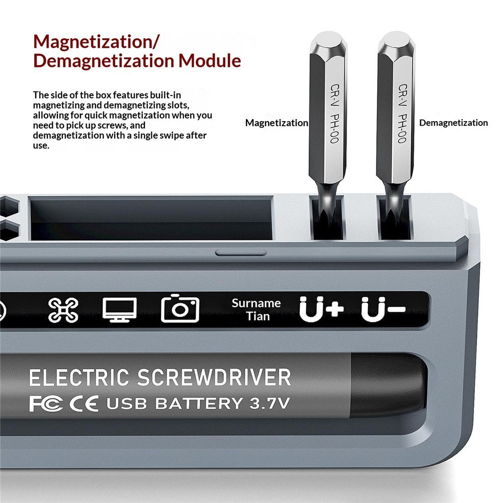 Electronic Screwdriver Set 32-in-1 with USB-C Charging - Orange