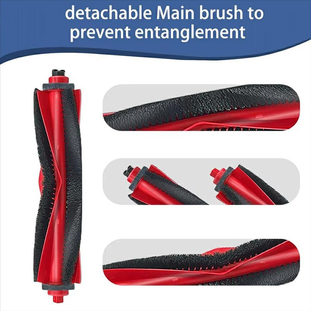 Vacuum Brush for Roborock Q10 VF / Q10 VF+ / Q10 PF Robot Vacuum Cleaner - Red + Black