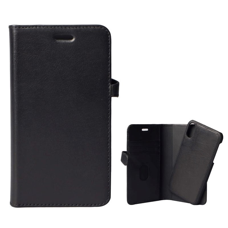 iPhone XR Buffalo Wallet Genuine Leather Magnet Wallet Case Black