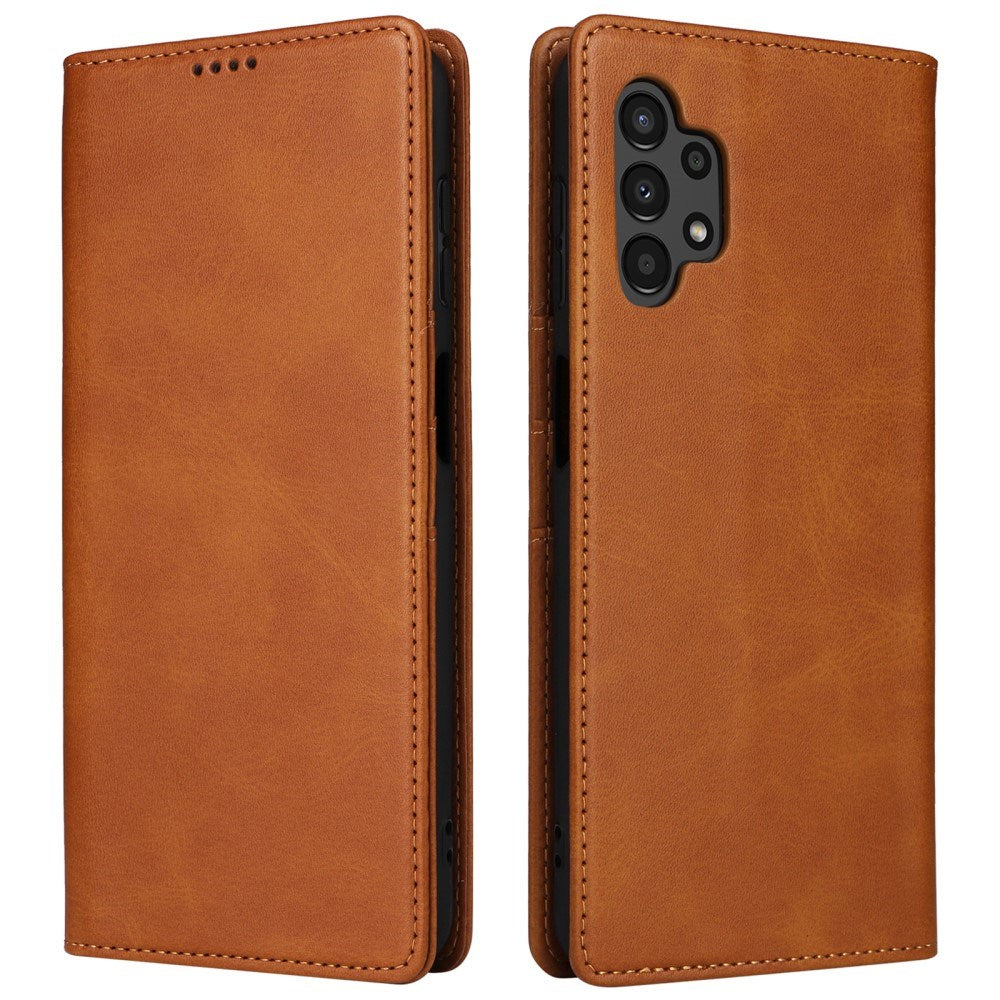 EIDERWOOD Samsung Galaxy A13 (4G/5G) / A04s / M13 Faux Leather Flip Case with Cardholder & Stand Function - Brown